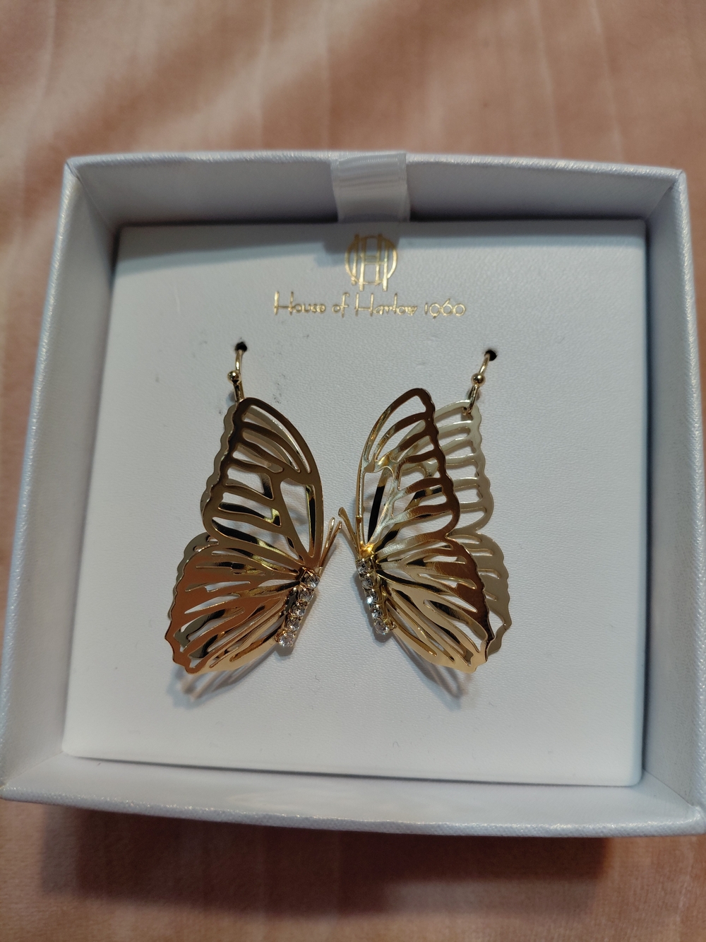 House of Harlow 1960 Gold Butterfly Drop Earrings